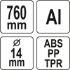 Afbeeldingen van ZWERFVUILGRIJPER 76CM, ALUMINIUM BUIS 14MM, GEW. 190 GR, VR-89896 ##