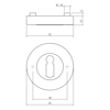 Afbeeldingen van ROZET SLEUTELGAT 52X10MM ZWART