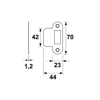 Afbeeldingen van AXA SLUITPLAAT 7155 TBV LOOPSLOT 70X23MM RONDE HOEKEN STAAL ZWART GELAKT