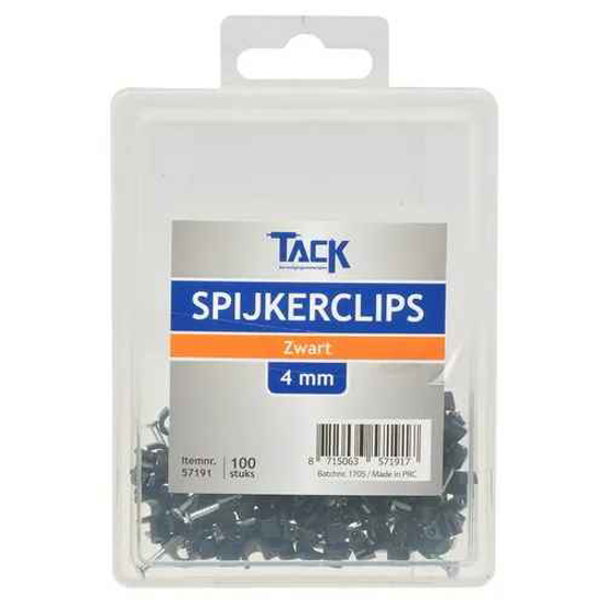 Afbeeldingen van SPIJKERCLIP ZWART 4MM 100 ST PER DOOSJE