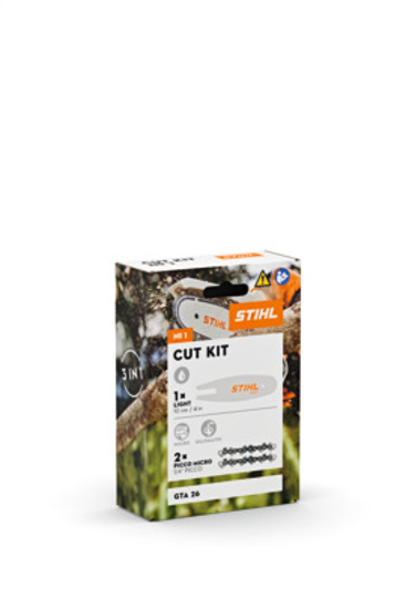 Afbeeldingen van STIHL CUT KIT 1 VOOR GTA 26, ZAAGBLAD 10CM , ZAAGKETTING PICCO MICRO 3 1/4", 1,1MM