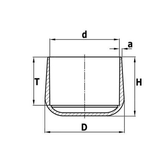 Afbeeldingen van POOTDOP PVC 16 MM WIT