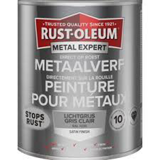 Afbeeldingen van RUST-OLEUM METAALVERF HOOGGLANS, LICHTGRIJS RAL 7035, 750ML