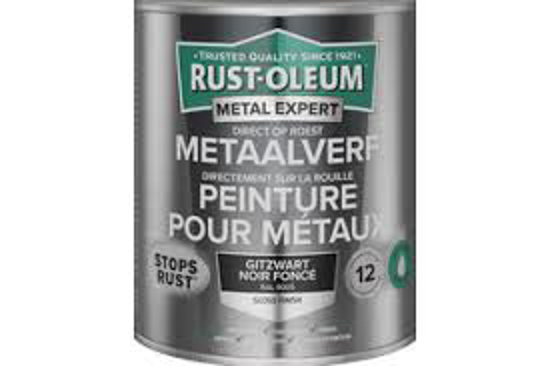 Afbeeldingen van RUST-OLEUM METAALVERF HOOGGLANS WATERGEDRAGEN, ANTRACIETGRIJS RAL 7016, 750ML