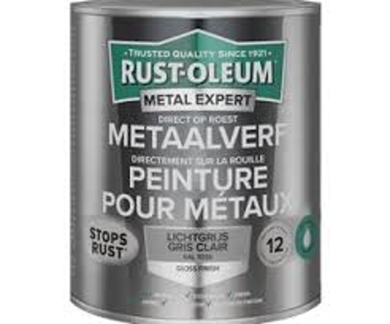 Afbeeldingen van RUST-OLEUM METAALVERF HOOGGLANS WATERGEDRAGEN, LICHTGRIJS RAL 7035, 750ML