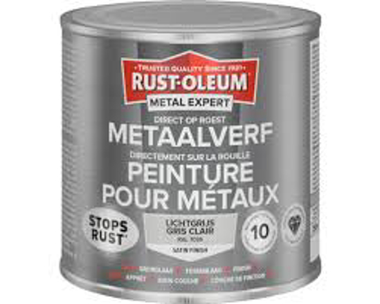 Afbeeldingen van RUST-OLEUM METAALVERF ZIJDEGLANS, LICHTGRIJS RAL 7035, 250ML