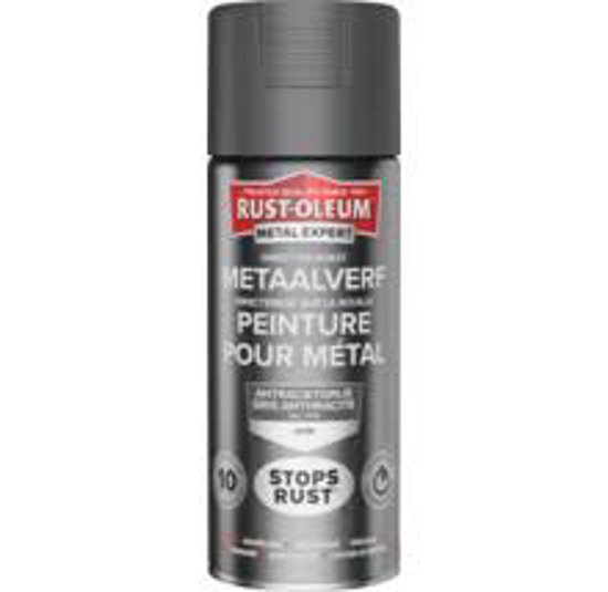 Afbeeldingen van RUST-OLEUM METAALVERF ZIJDEGLANS, ANTRACIETGRIJS RAL 7016, SPUITBUS 400ML