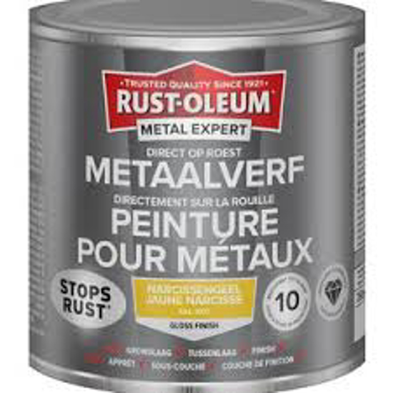 Afbeeldingen van RUST-OLEUM METAALVERF HOOGGLANS, NARCISSENGEEL RAL 1007, 250ML