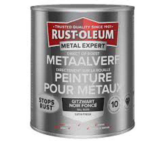 Afbeeldingen van RUST-OLEUM METAALVERF HOOGGLANS, GITZWART RAL 9005, 750ML