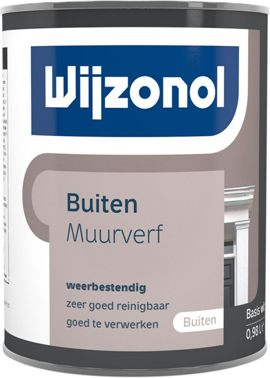 Afbeeldingen van WIJZONOL MUURVERF VOOR BUITEN BASIS WIT 980ML