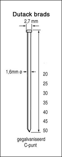 Afbeeldingen van BRAD SKN16 CNK 45 MM DOOS 2,50MILLE