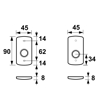 Afbeeldingen van AXA BINNENDEURROZETTEN CURVE KLIK 90X45MM KRUKGAT ALU F1