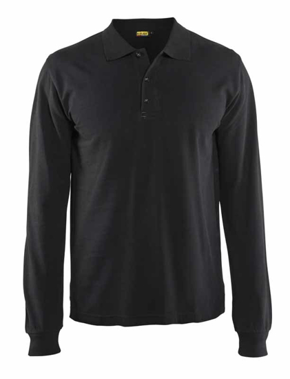 Afbeeldingen van POLOSHIRT LANGE MOUW ZWART S 338810509900S OP=OP