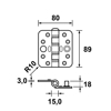 Afbeeldingen van SMART EASYFIX XDK VEILIGHEIDSSCHARNIER/89X79X3/RONDHOEK/STAAL TOPCOAT/SKG3